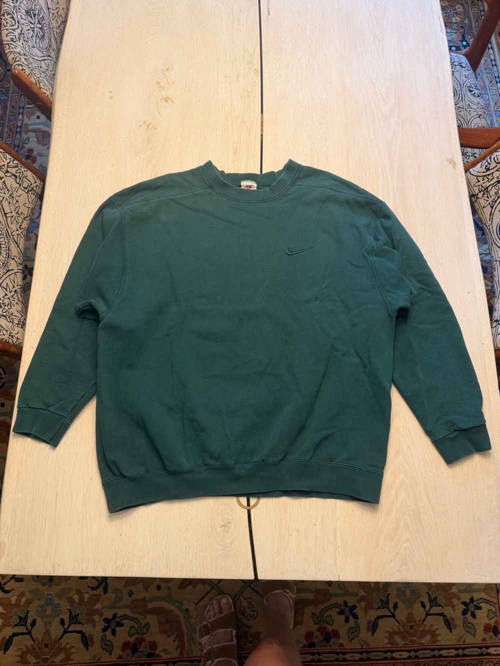 90s vintage Nike Forest Green tonal Crewneck Sweatshirt monochrome